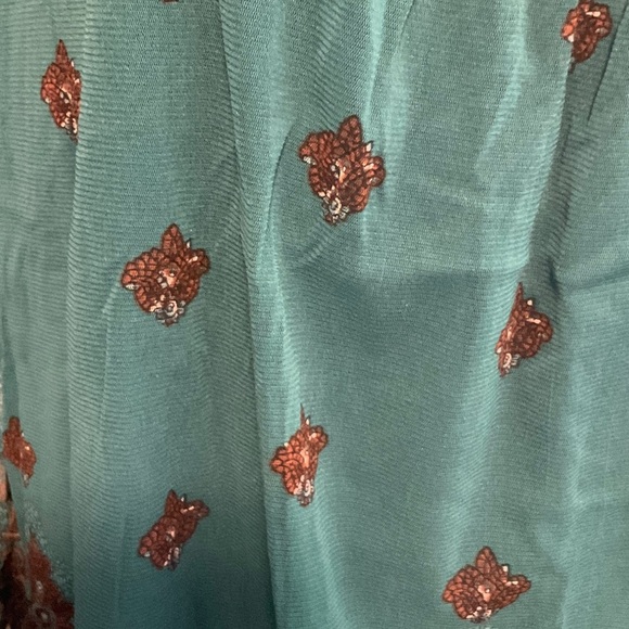 INC International Concepts Teal and Brown Paisley Tunic - Picture 3 of 9